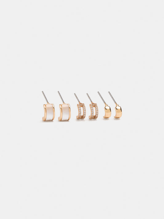 Set Of Hoop Earrings With Shell