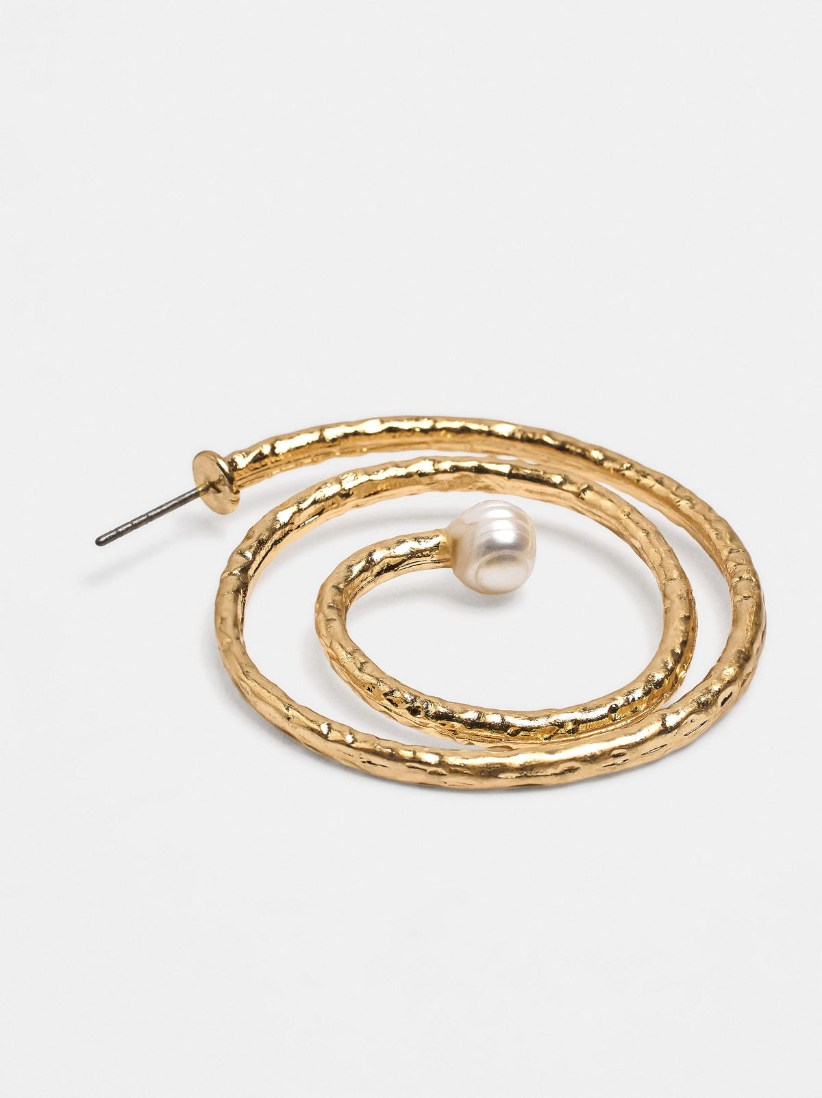 Spiral Earrings With Freshwater Pearl