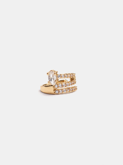 Triple-Effect Ear Cuff With Cubic Zirconia
