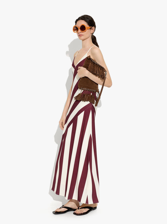 Long Dress With Contrast Stripes
