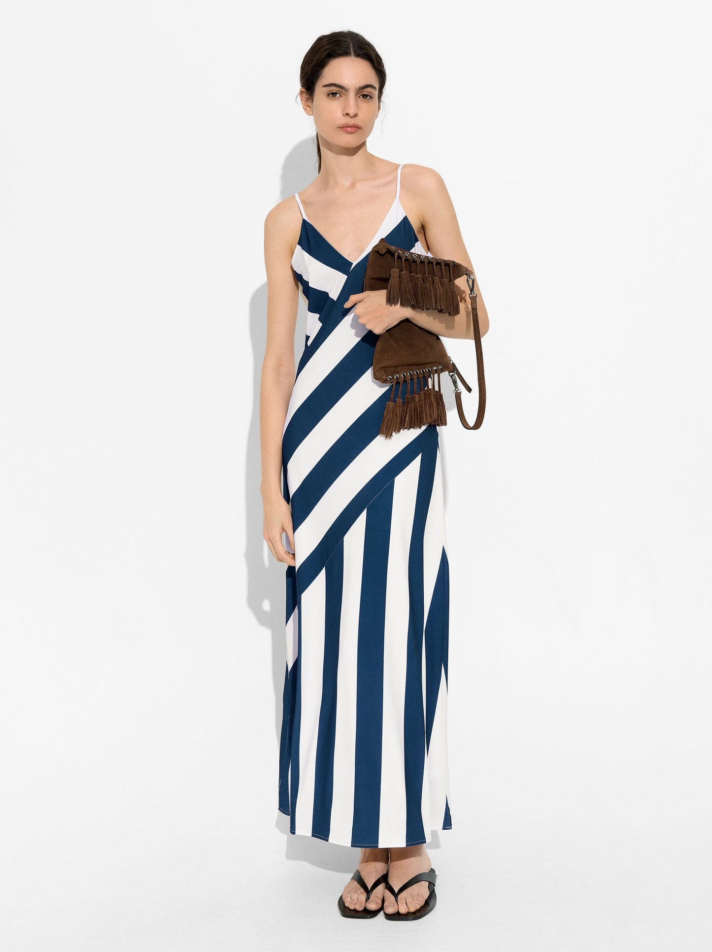 Long Dress With Contrast Stripes
