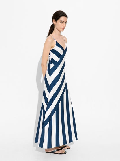 Long Dress With Contrast Stripes