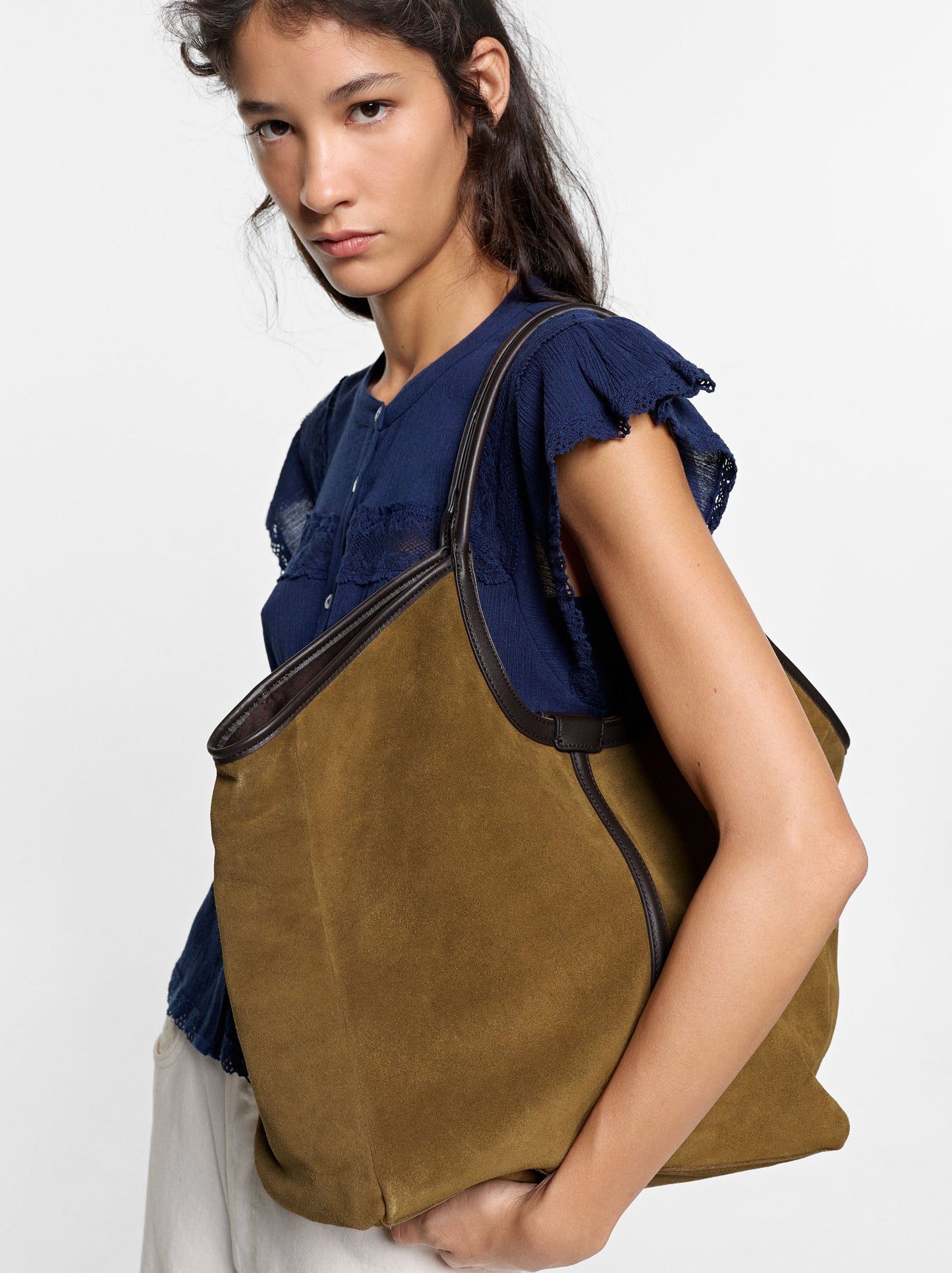 Leather Shopper Bag For Laptop 15"
