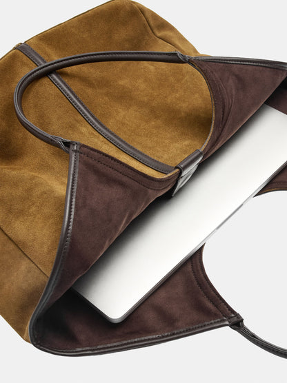 Leather Shopper Bag For Laptop 15"