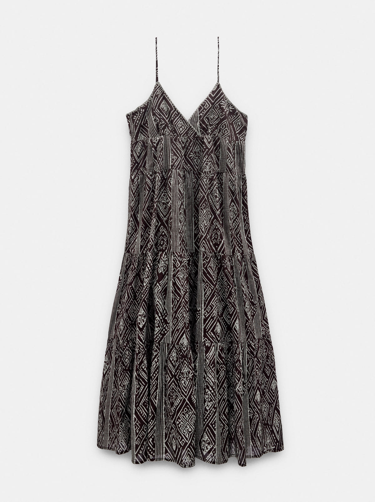 100% Cotton Printed Dress With Straps