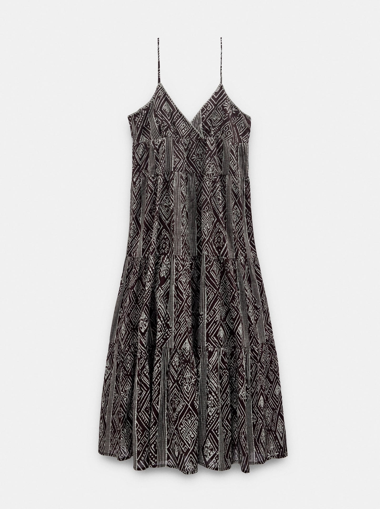 100% Cotton Printed Dress With Straps