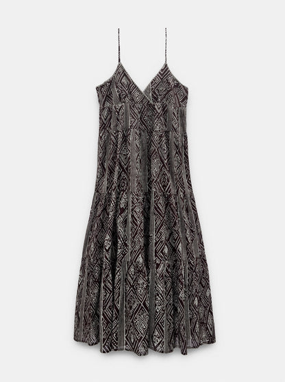 100% Cotton Printed Dress With Straps