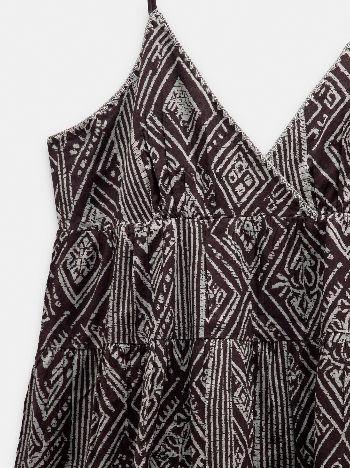 100% Cotton Printed Dress With Straps