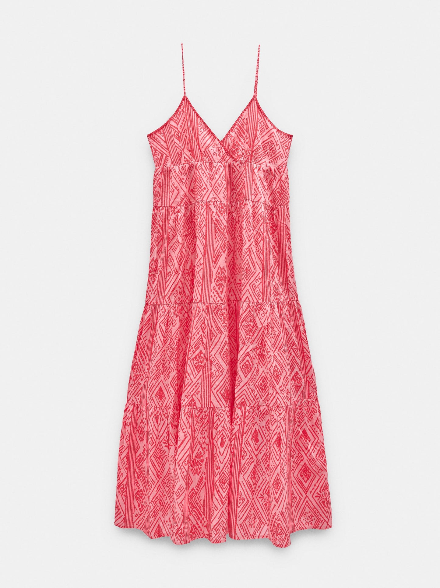100% Cotton Printed Dress With Straps