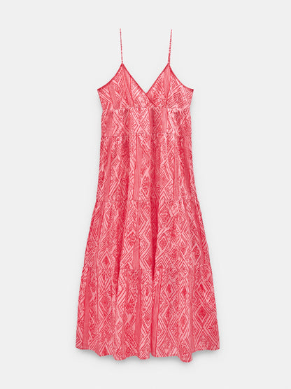 100% Cotton Printed Dress With Straps