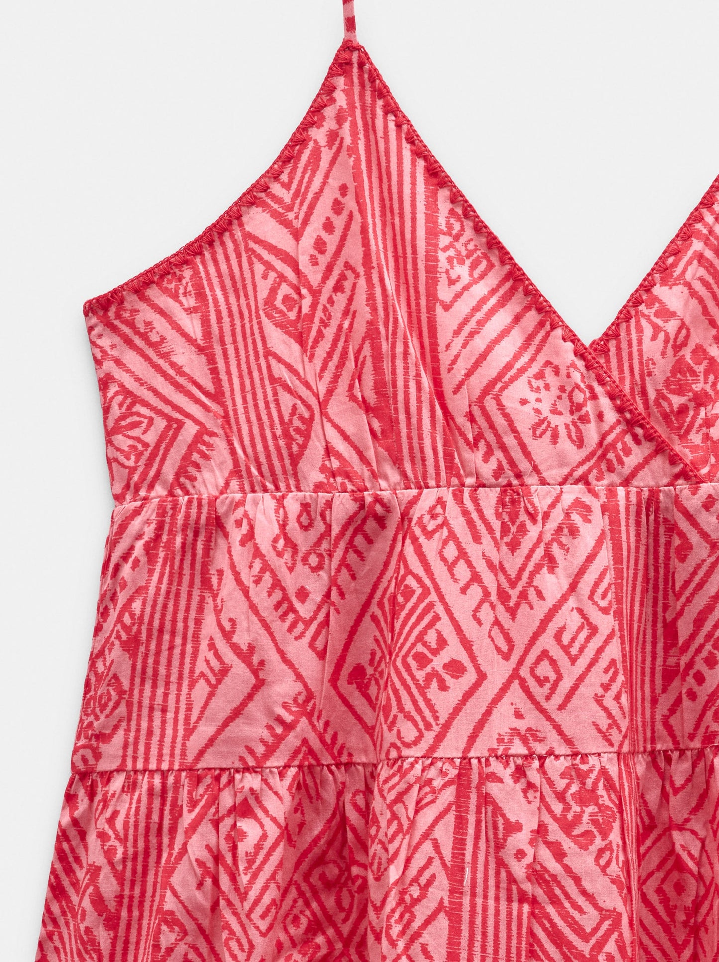 100% Cotton Printed Dress With Straps