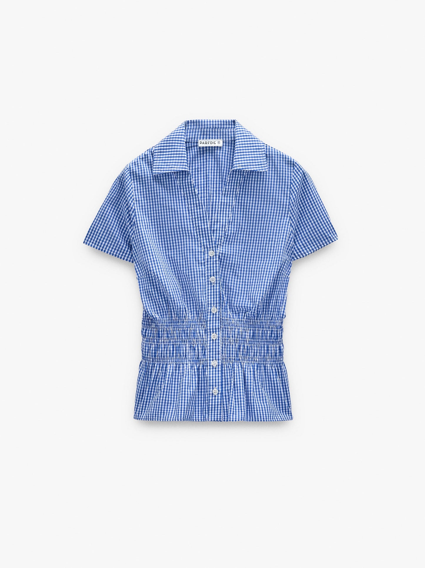 Shirt With Vichy Squares With Elastic Bands