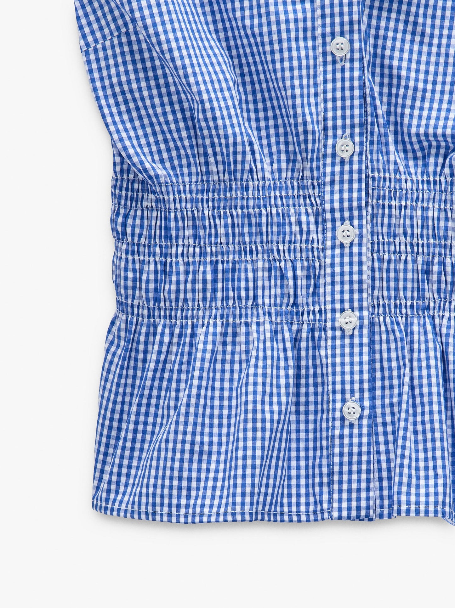 Shirt With Vichy Squares With Elastic Bands