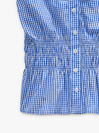 Shirt With Vichy Squares With Elastic Bands