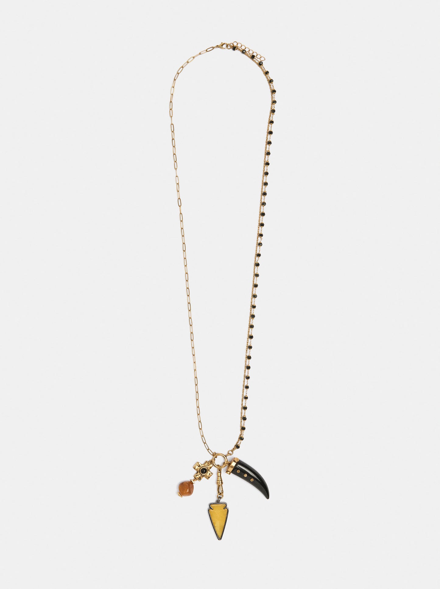 Long Asymmetric Necklace With Pendants