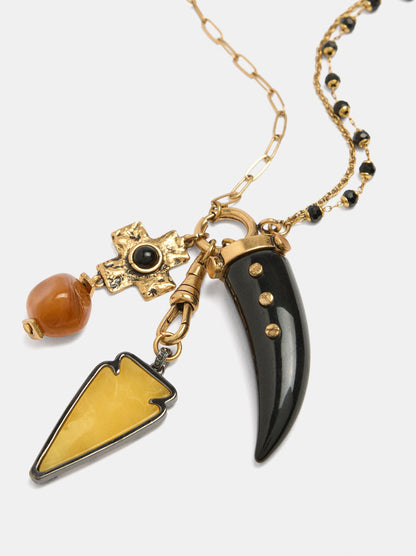 Long Asymmetric Necklace With Pendants