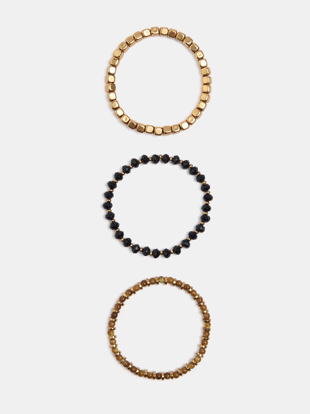 Set Of Elasticated Beaded Bracelets