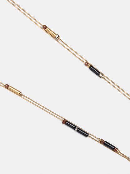 Long Double Necklace With Bars