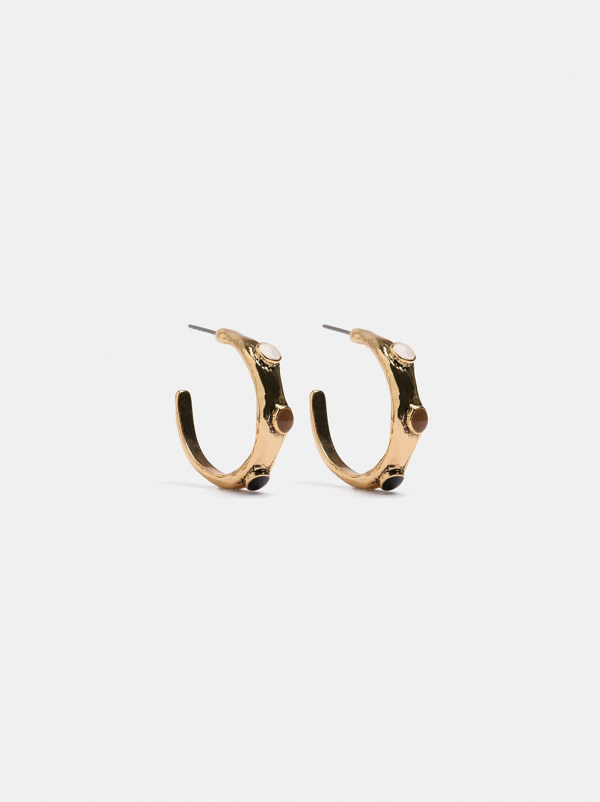 Open Hoop Earrings With Colourful Details