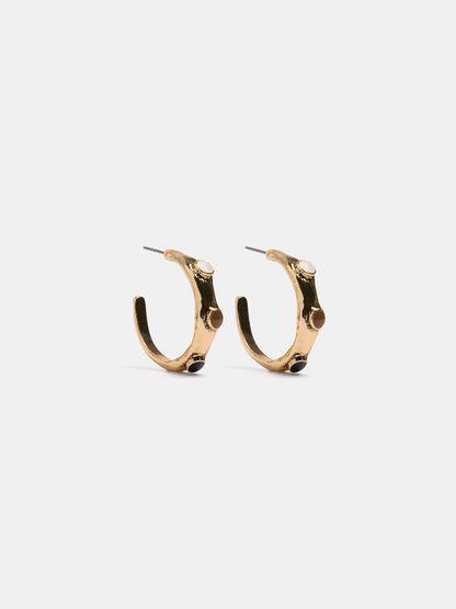 Open Hoop Earrings With Colourful Details