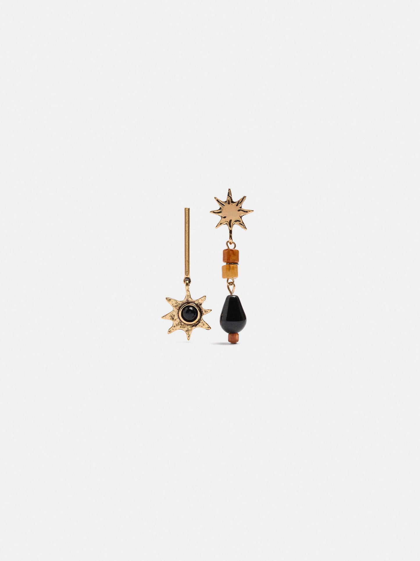 Long Asymmetric Star Earrings