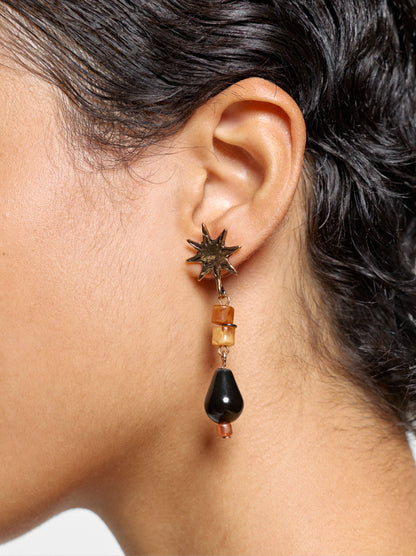 Long Asymmetric Star Earrings