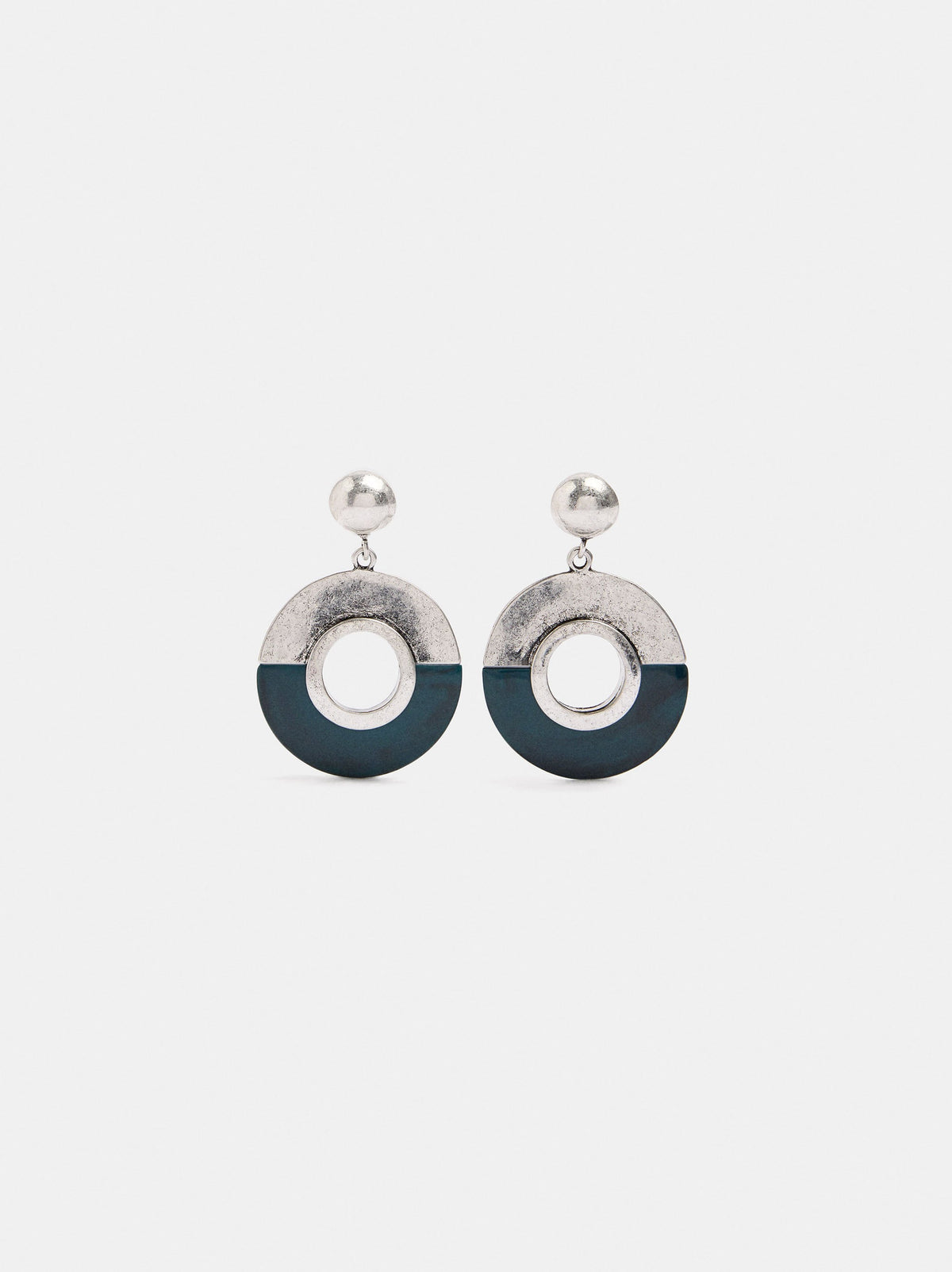 Earrings With Round Stone Effect