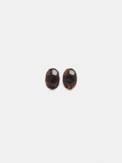 Oval Stone-Effect Earrings