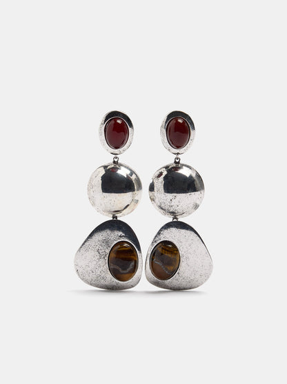 Long Rounded Earrings With Stones