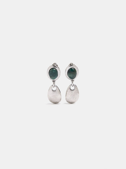 Long Earrings With Oval Stones