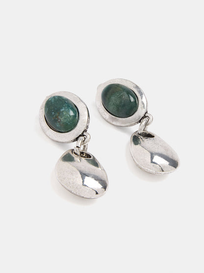 Long Earrings With Oval Stones