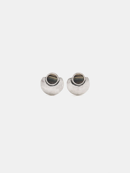 Rounded Earrings With Stone