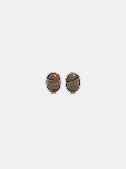 Oval Stone Earrings