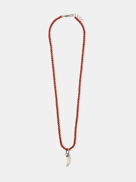 Stone Bead Necklace With Pendant