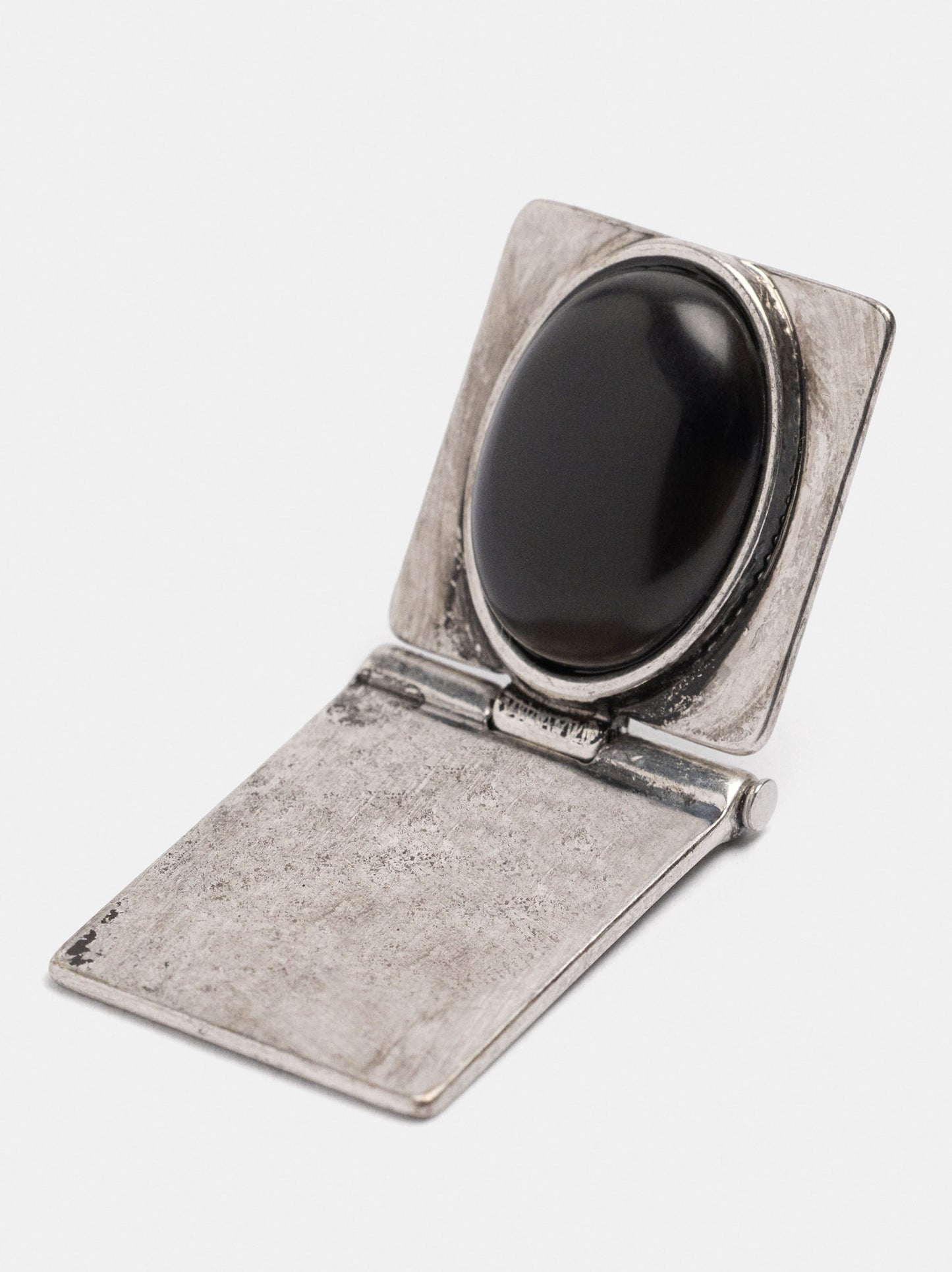Long Rectangular Earrings With An Oval Stone