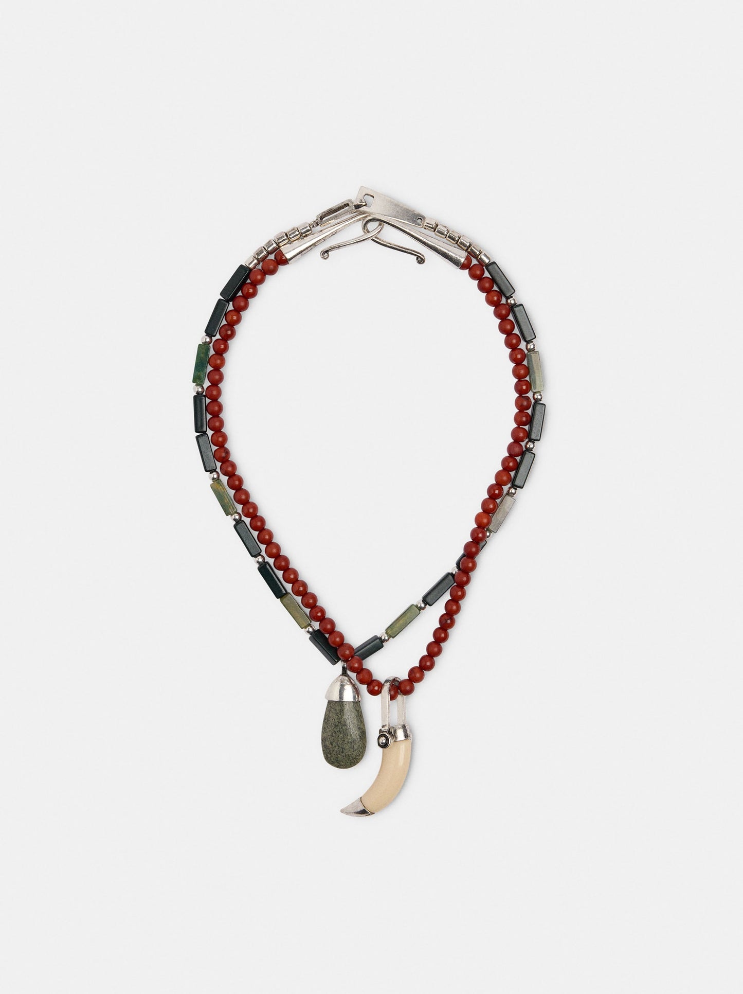 Set Of Necklaces With Stone Pendants