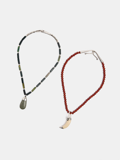 Set Of Necklaces With Stone Pendants