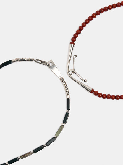 Set Of Necklaces With Stone Pendants