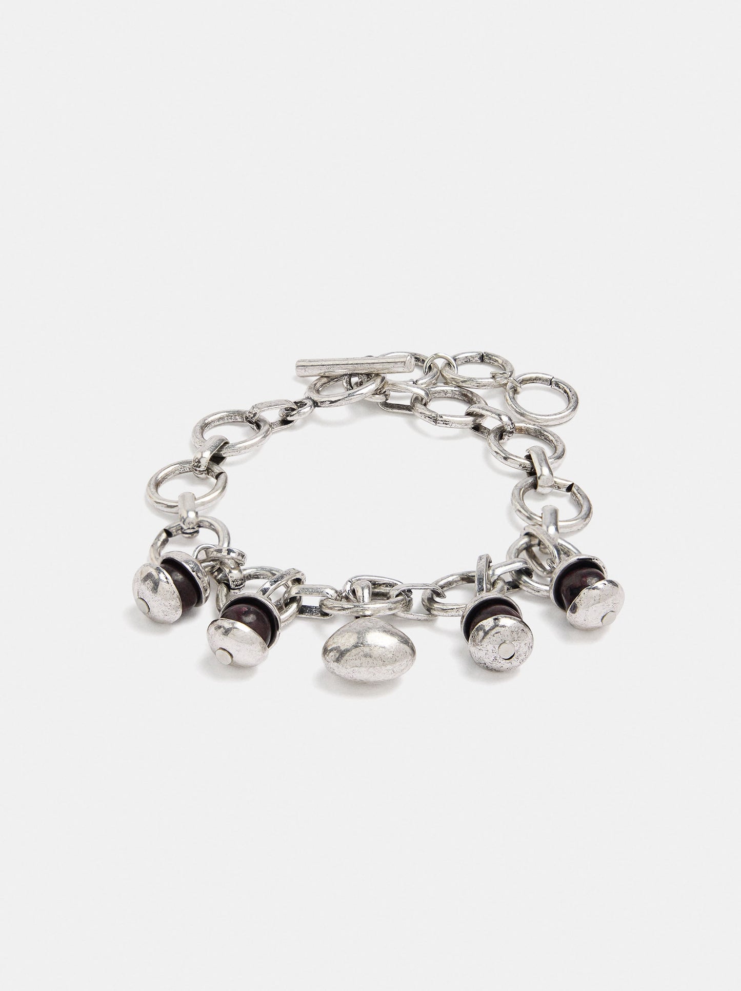 Link Bracelet With Stone Charms