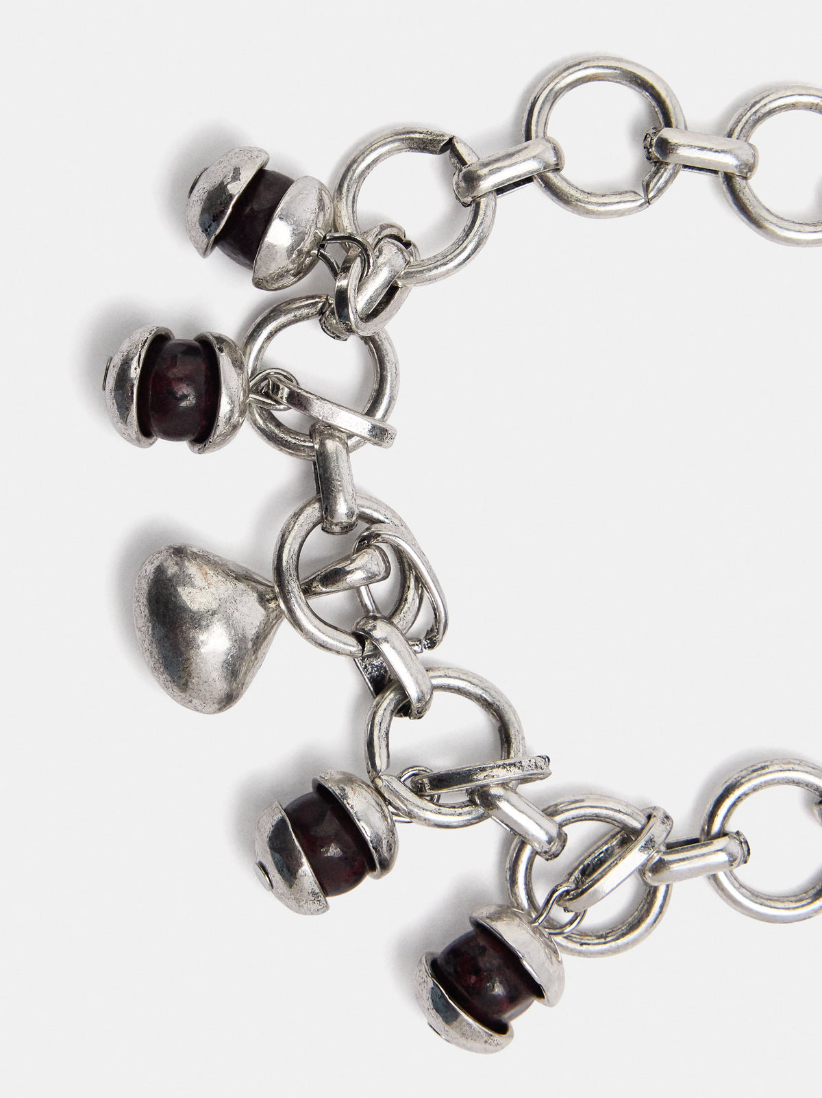 Link Bracelet With Stone Charms