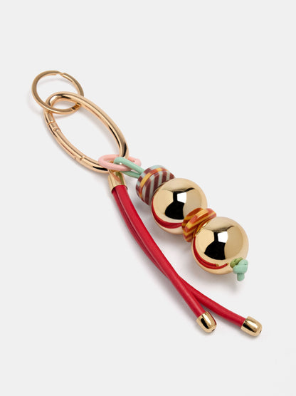 Metallic Bead Charm Keychain