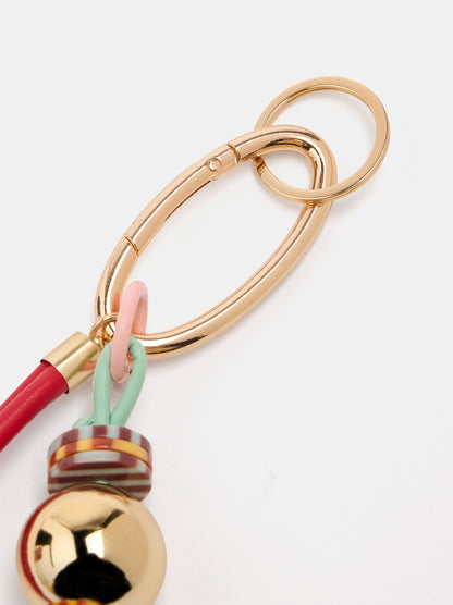 Metallic Bead Charm Keychain