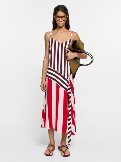 Contrast Stripe Dress With Straps