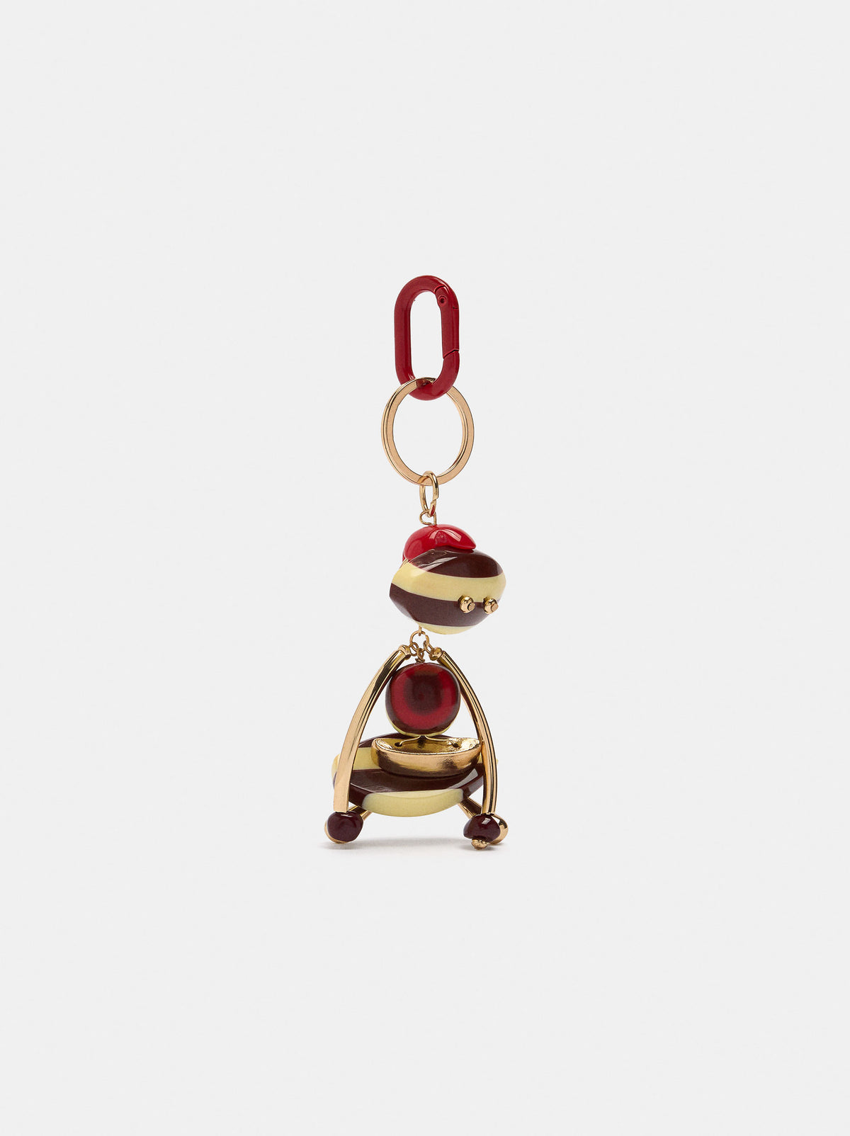 keychain Charm With Vintage Geometric Figure