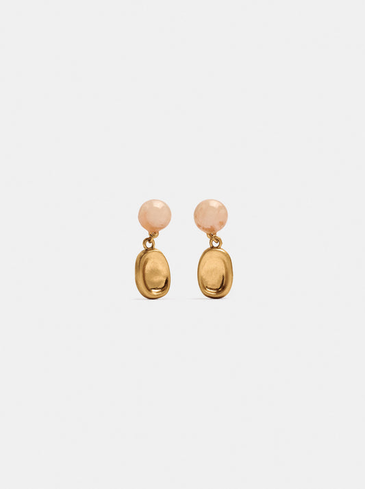 Oval Earrings With An Embossed Design