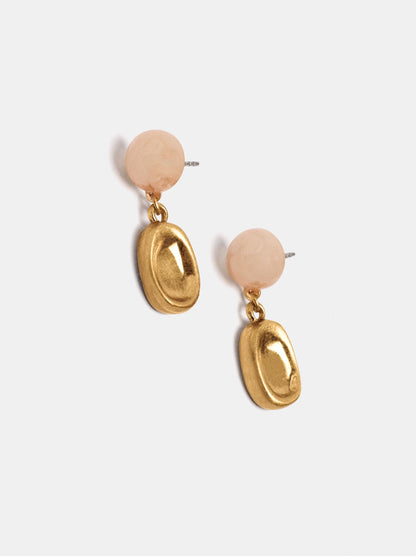 Oval Earrings With An Embossed Design