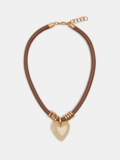 Short Necklace With Heart Pendant