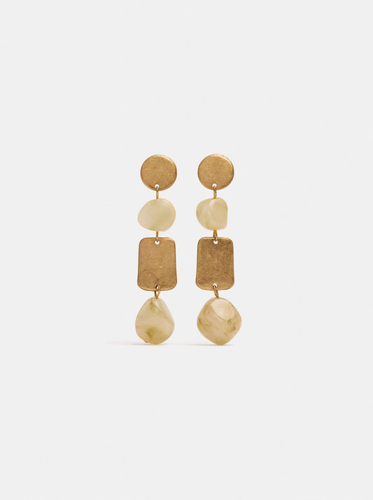 Long Stone-Effect Earrings