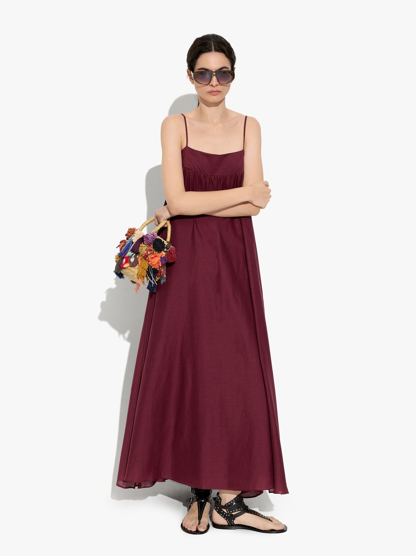 Long Dress With Thin Straps 100% Cotton