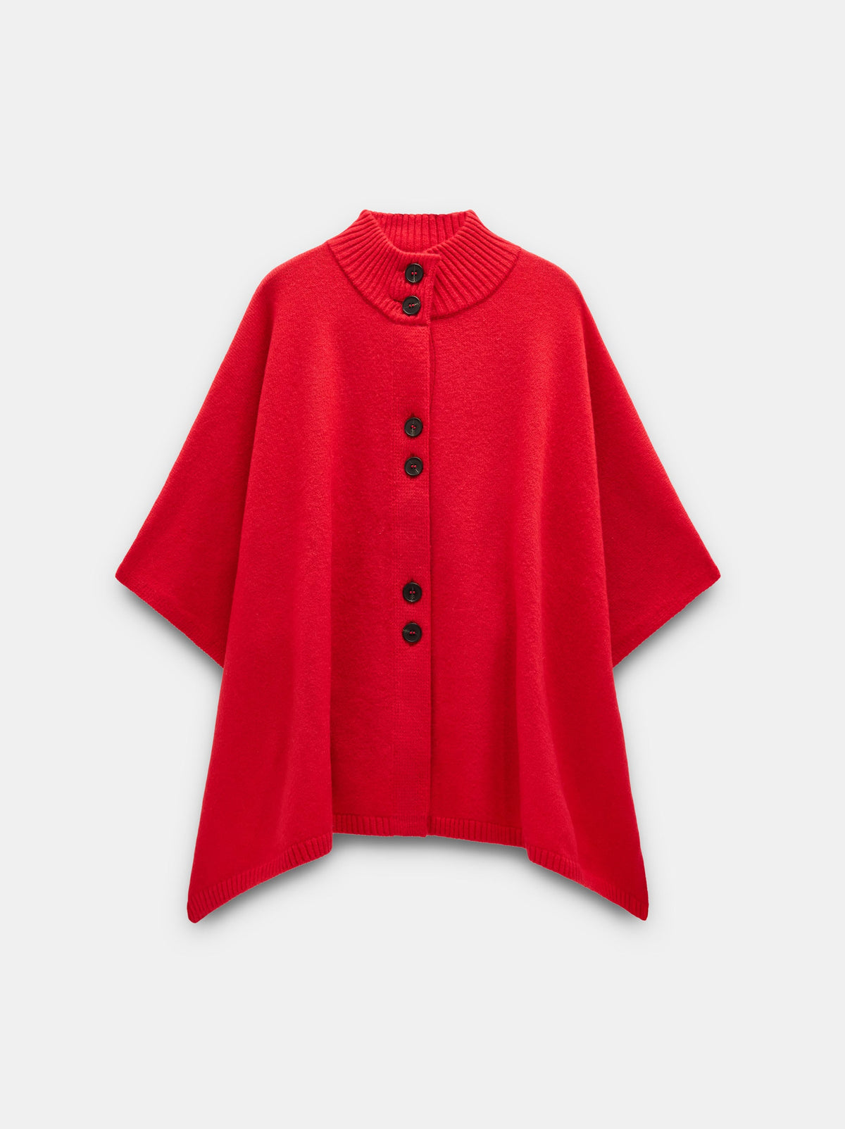 High-Neck Knit Poncho